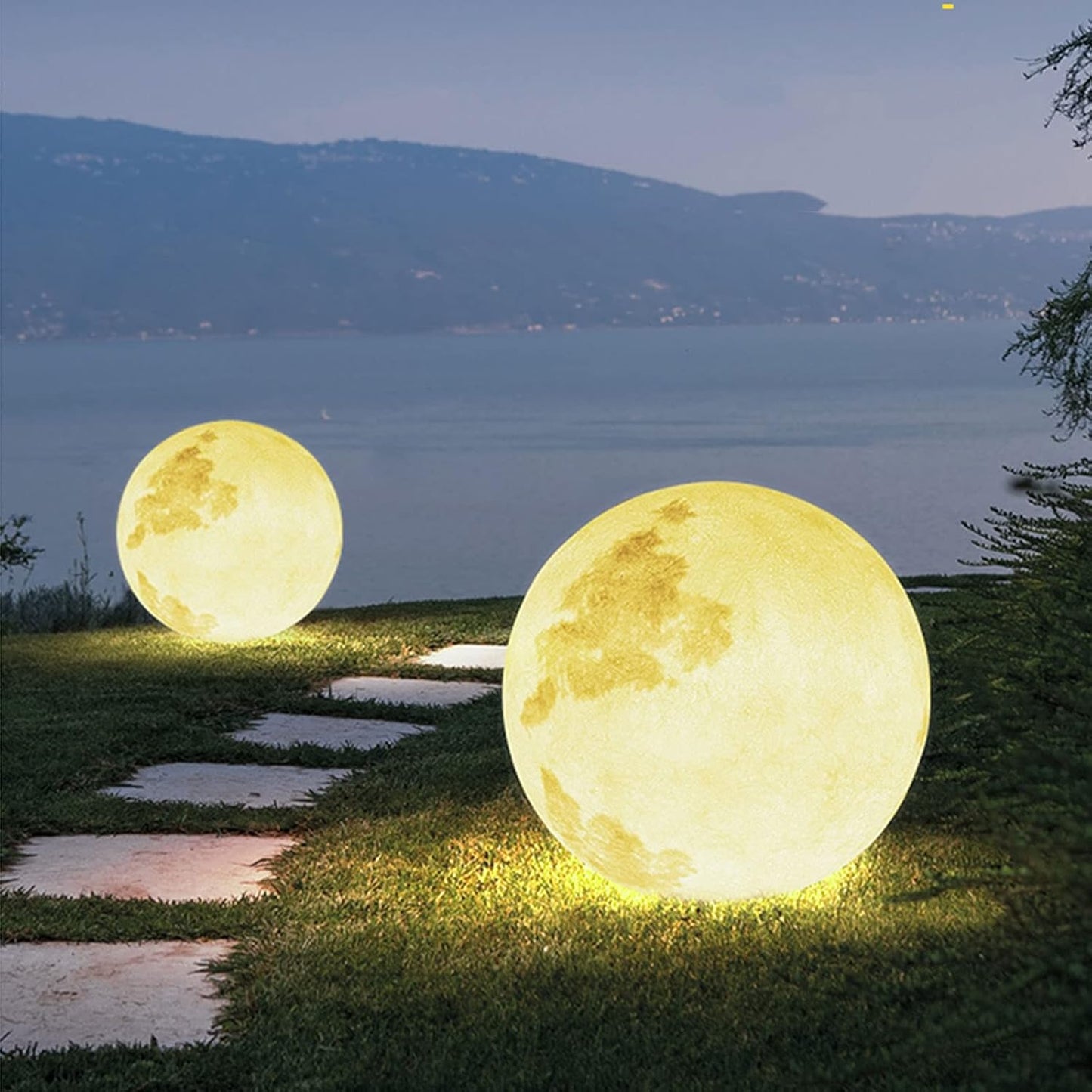 Moon-Shaped LED Garden Light for Outdoor Decor and Pathway Illumination