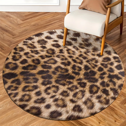 Leopard Print Flannel Area Rug for Cozy Home Decor and Comfort