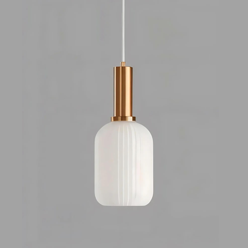 Elegant Ribbed Glass Pendant Light for Home and Office Decor