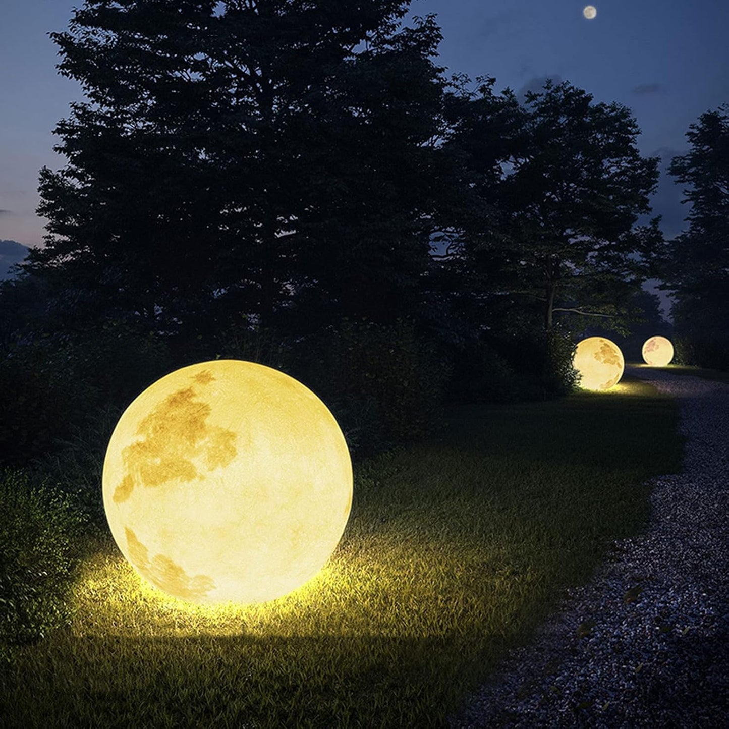 Moon-Shaped LED Garden Light for Outdoor Decor and Pathway Illumination