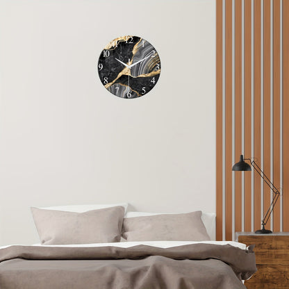 Silent Glass Wall Clock 30 cm for Home and Office Decor, Modern Design