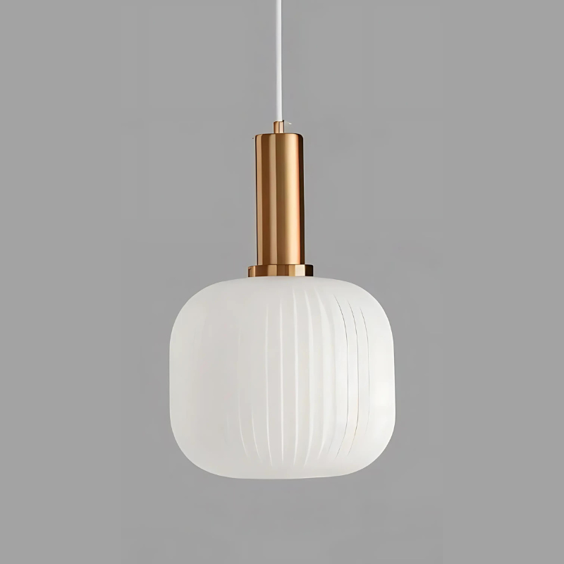 Elegant Ribbed Glass Pendant Light for Home and Office Decor