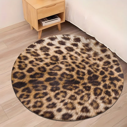 Leopard Print Flannel Area Rug for Cozy Home Decor and Comfort