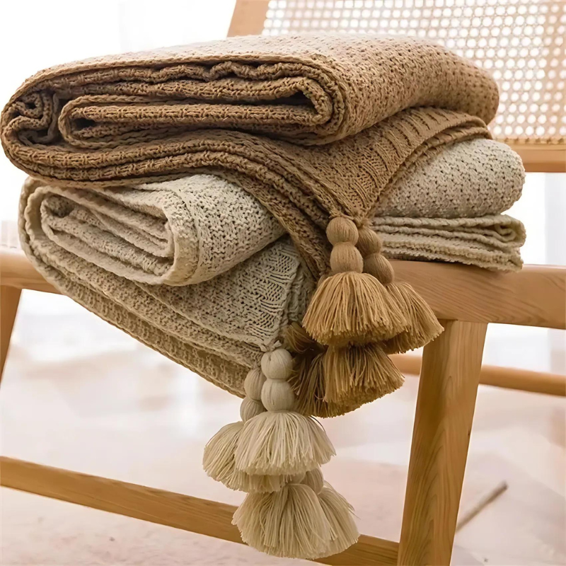 Waffle Knit Blanket for Cozy Home Decor and Comfort Living