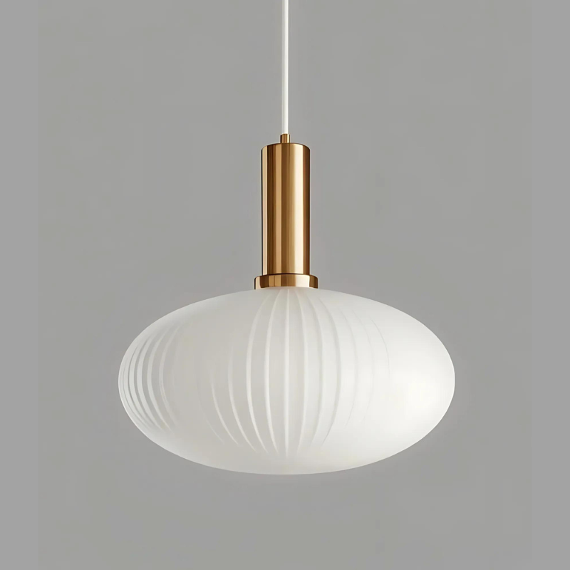 Elegant Ribbed Glass Pendant Light for Home and Office Decor