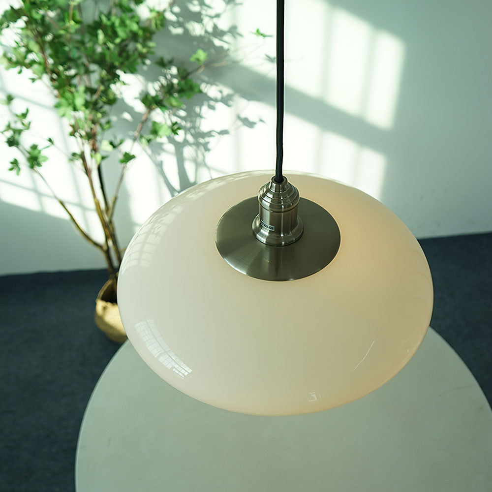 Modern White Glass Pendant Light for Home and Office Decor