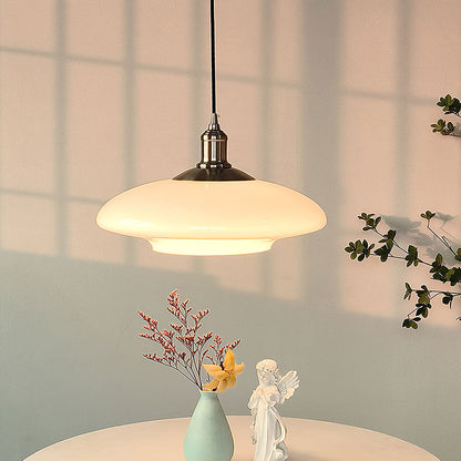 Modern White Glass Pendant Light for Home and Office Decor