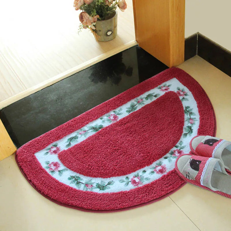 Washable Flower Doormat for Home Entryway - Elegant & Durable Design