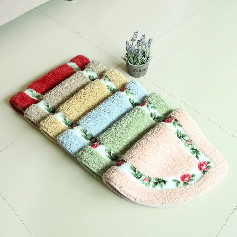 Washable Flower Doormat for Home Entryway - Elegant & Durable Design