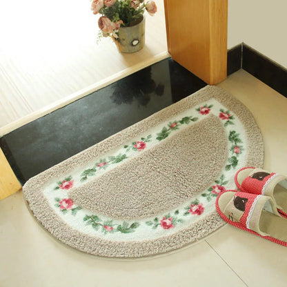 Washable Flower Doormat for Home Entryway - Elegant & Durable Design