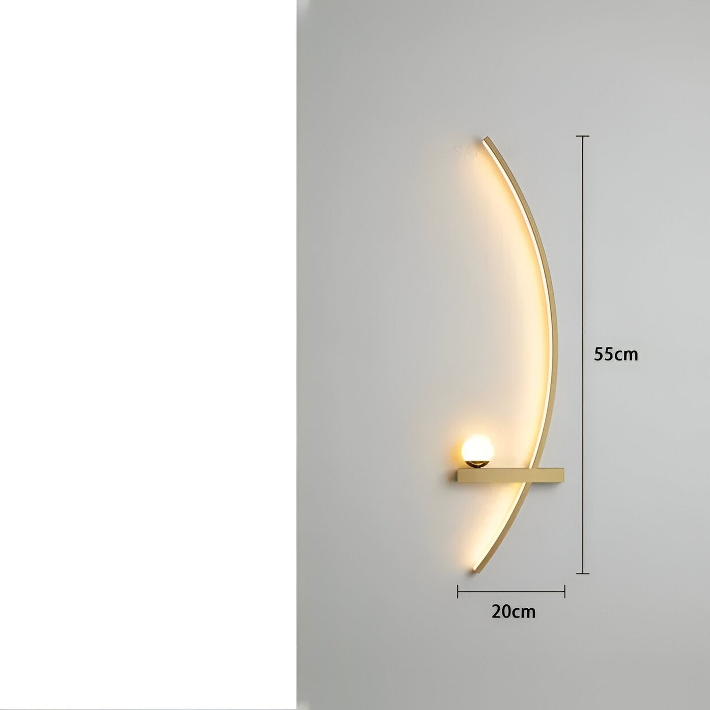 Curved LED Wall Light for Modern Home and Office Decor, Energy Efficient