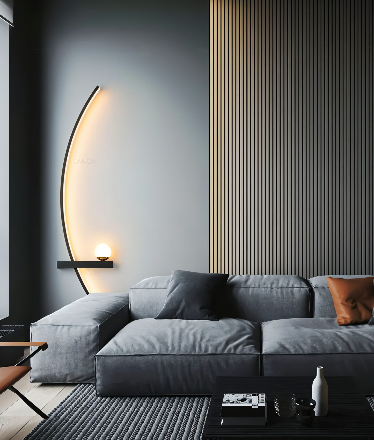 Curved LED Wall Light for Modern Home and Office Decor, Energy Efficient