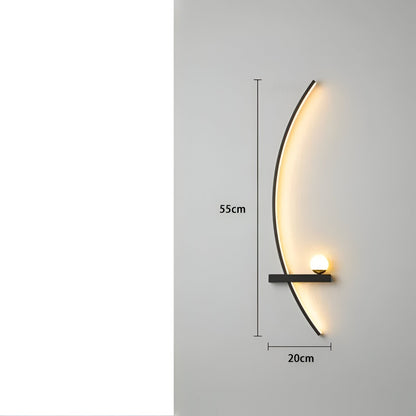 Curved LED Wall Light for Modern Home and Office Decor, Energy Efficient