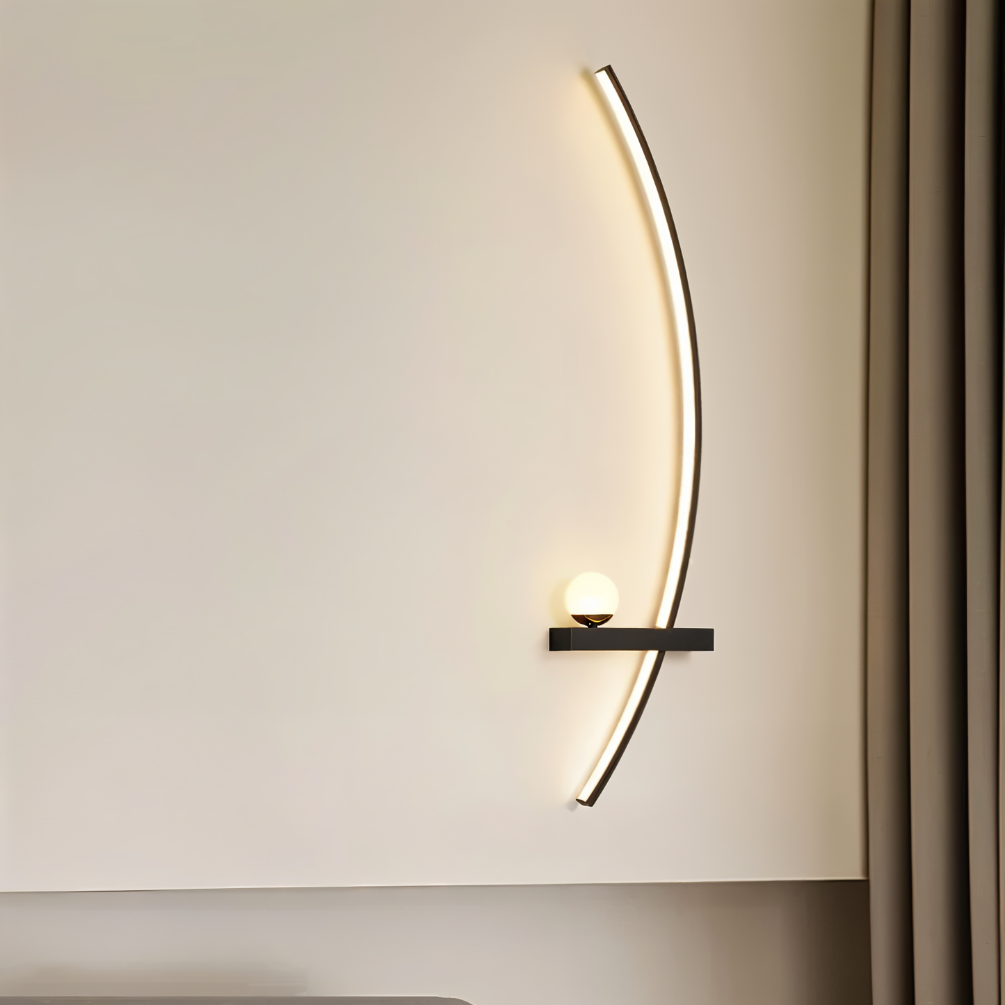 Curved LED Wall Light for Modern Home and Office Decor, Energy Efficient