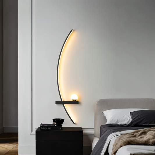 Curved LED Wall Light for Modern Home and Office Decor, Energy Efficient