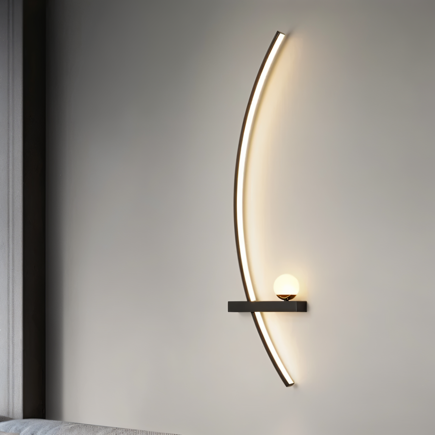 Curved LED Wall Light for Modern Home and Office Decor, Energy Efficient