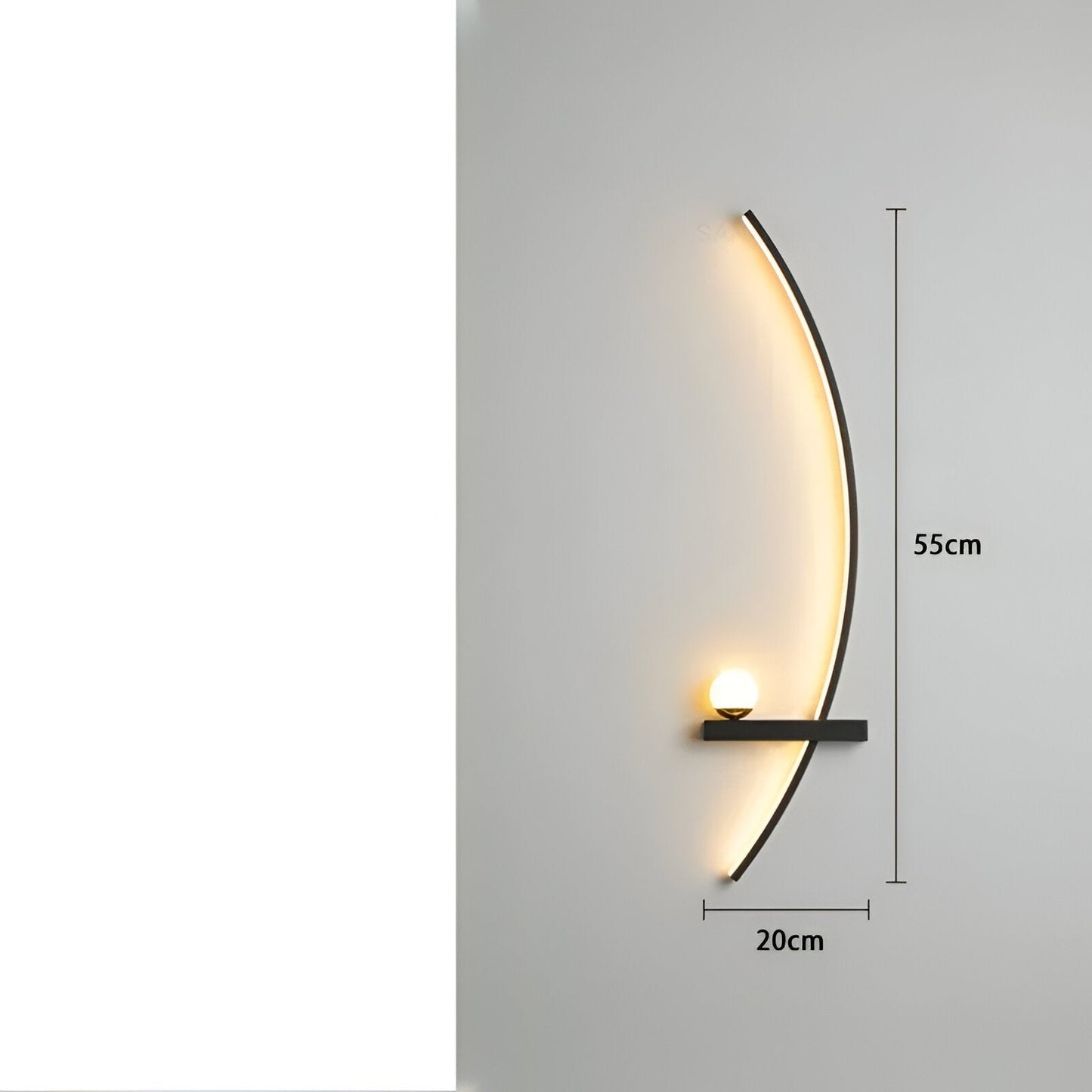 Curved LED Wall Light for Modern Home and Office Decor, Energy Efficient