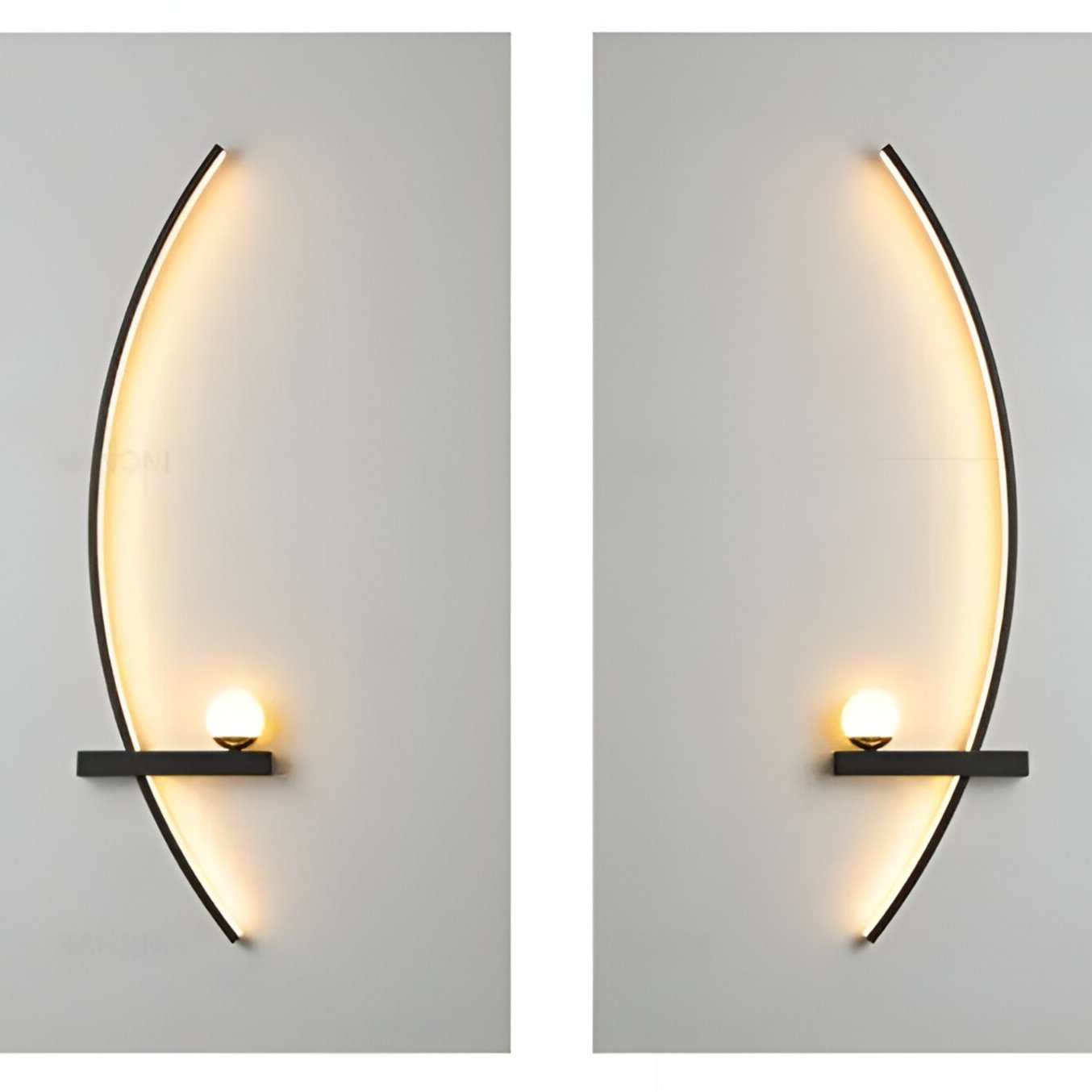 Curved LED Wall Light for Modern Home and Office Decor, Energy Efficient