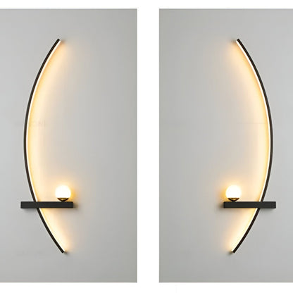 Curved LED Wall Light for Modern Home and Office Decor, Energy Efficient