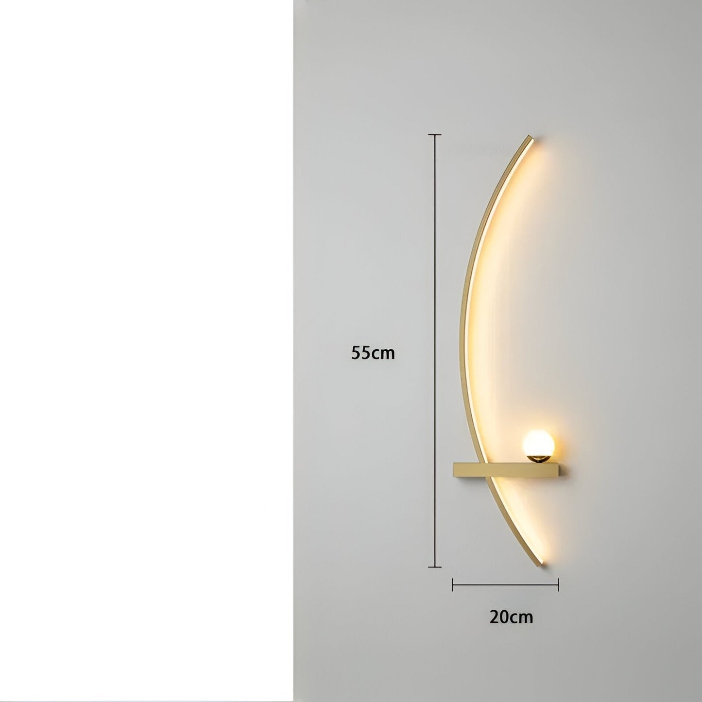 Curved LED Wall Light for Modern Home and Office Decor, Energy Efficient