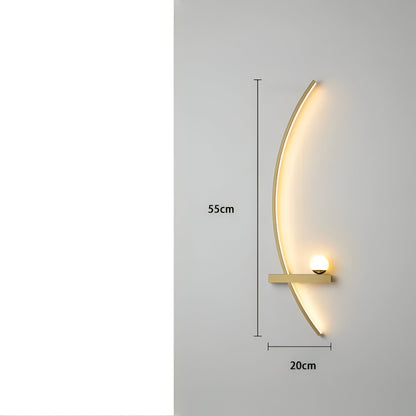 Curved LED Wall Light for Modern Home and Office Decor, Energy Efficient