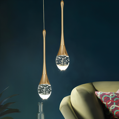 Elegant Glass Drop-Shaped Pendant Light for Home and Office Decor