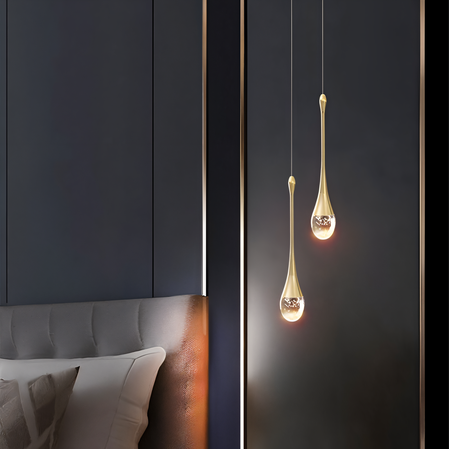 Elegant Glass Drop-Shaped Pendant Light for Home and Office Decor