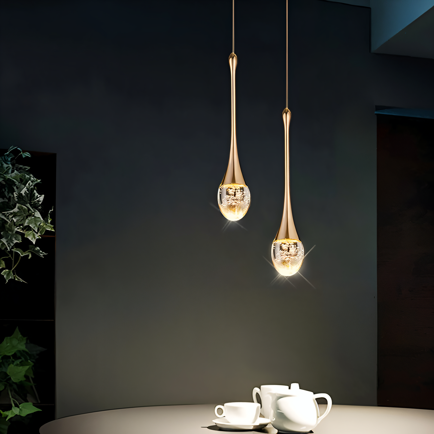 Elegant Glass Drop-Shaped Pendant Light for Home and Office Decor