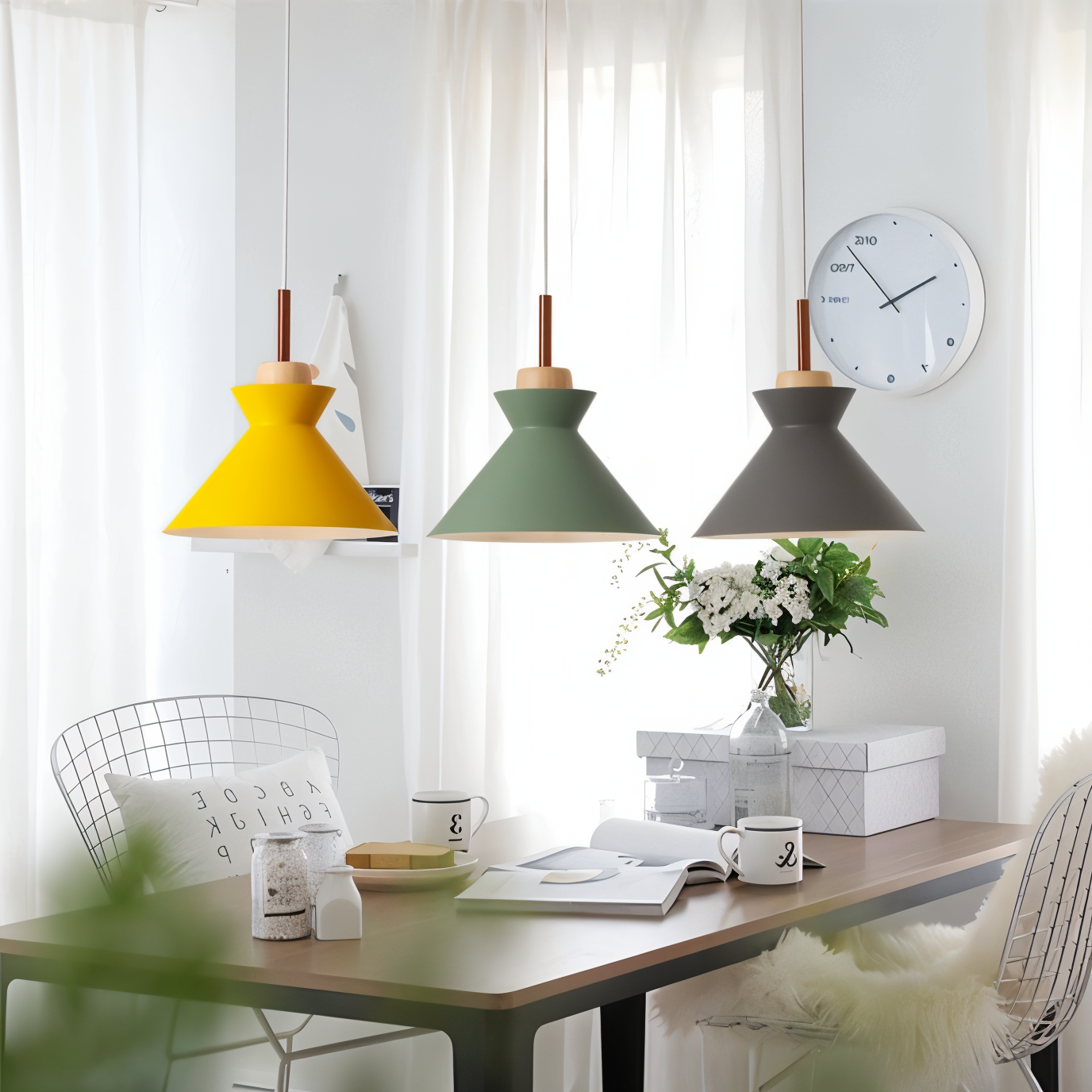 Designer Pendant Light in Macaron Colours - Stylish Dome for Home & Office