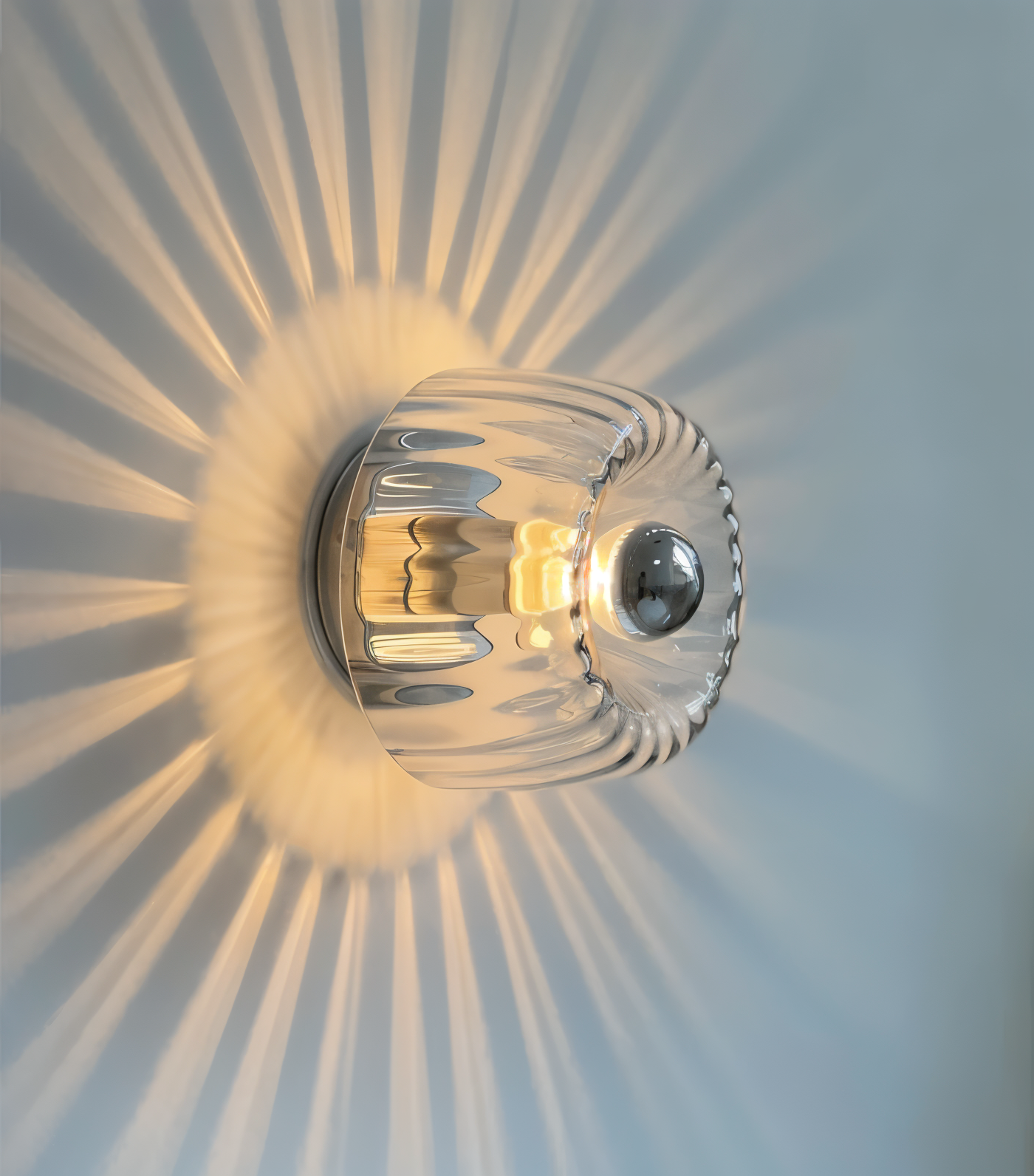 Glass Wall Light with Sun Rays Design for Home and Office Decor