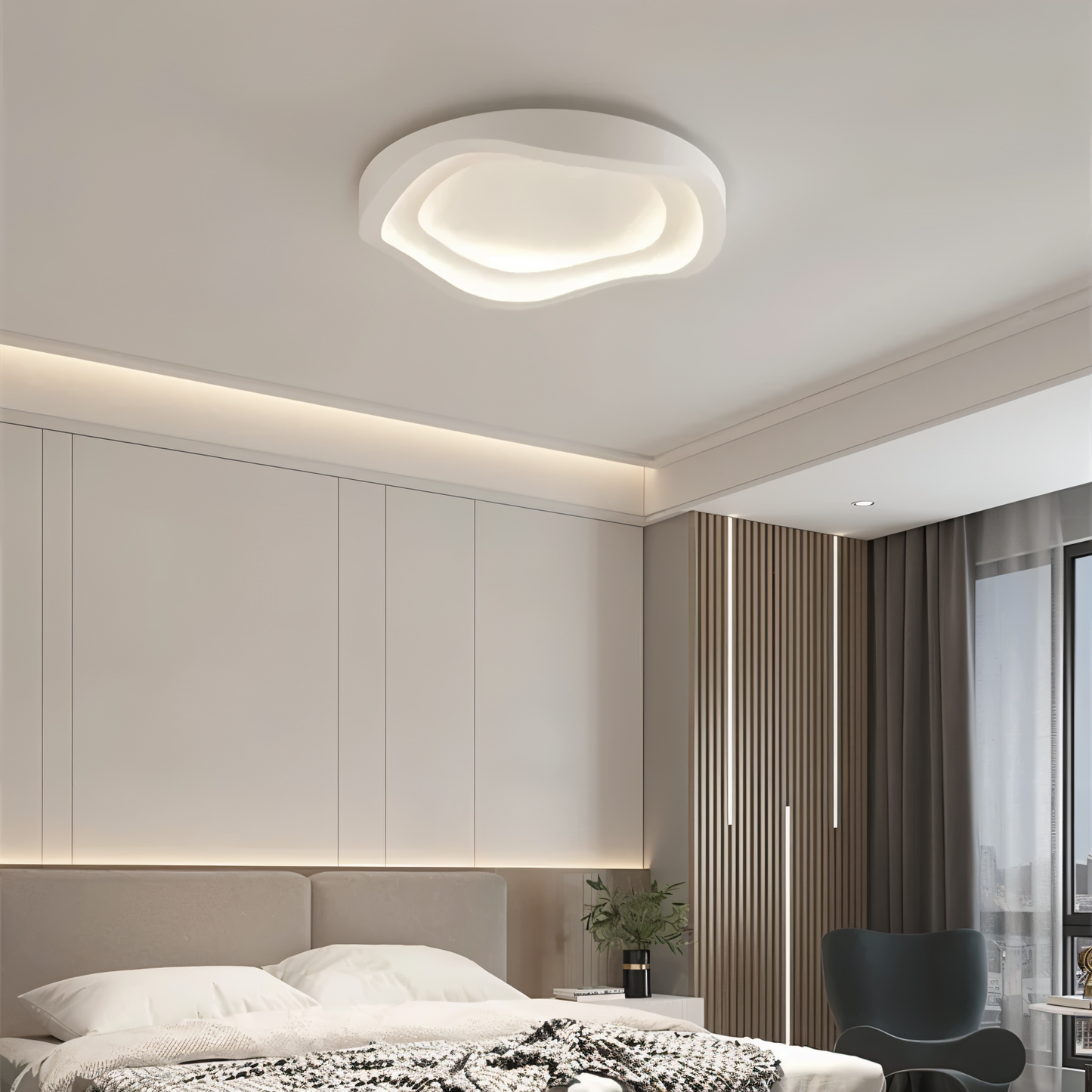 Curved LED Ceiling Light for Modern Home and Office - Minimalist Design