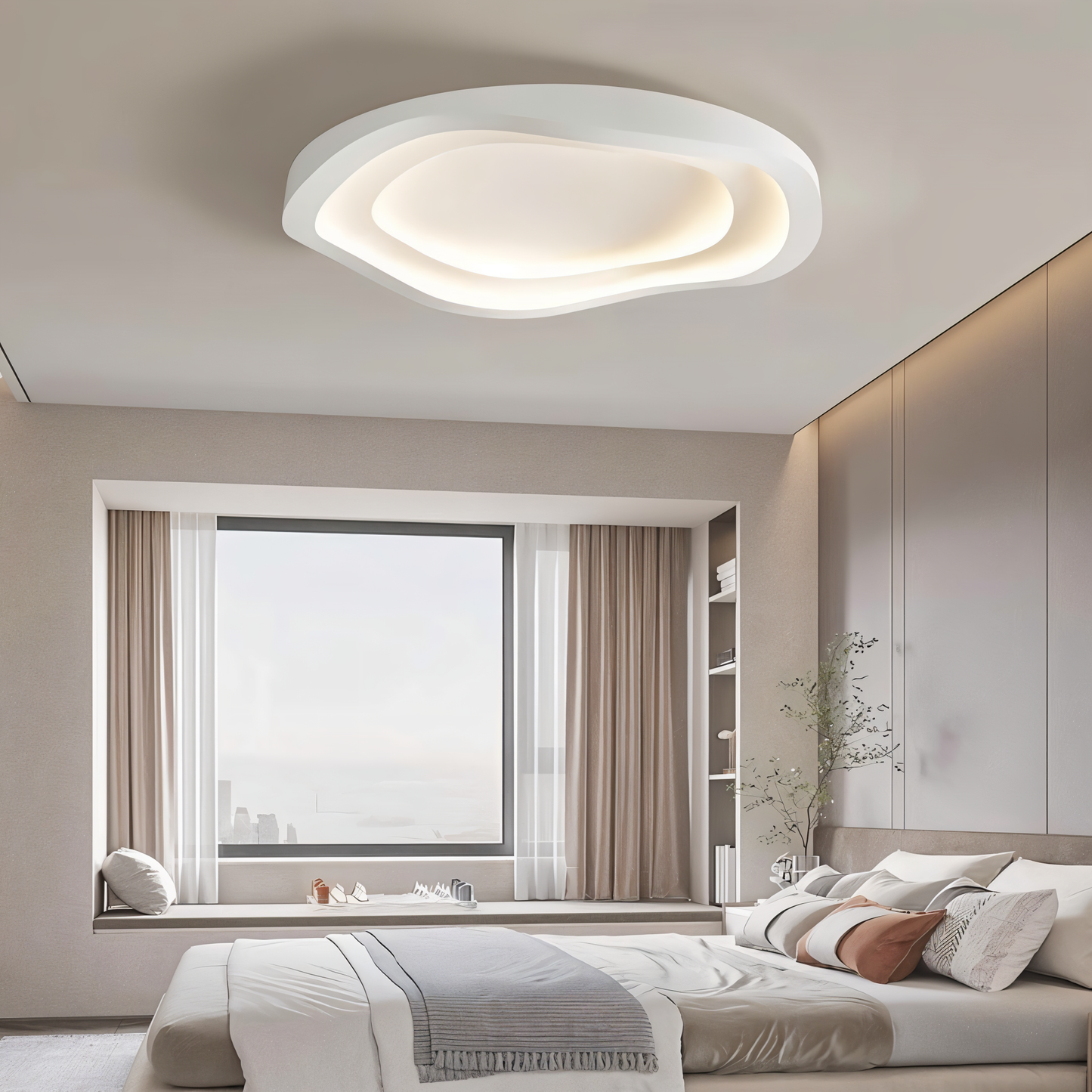 Curved LED Ceiling Light for Modern Home and Office - Minimalist Design