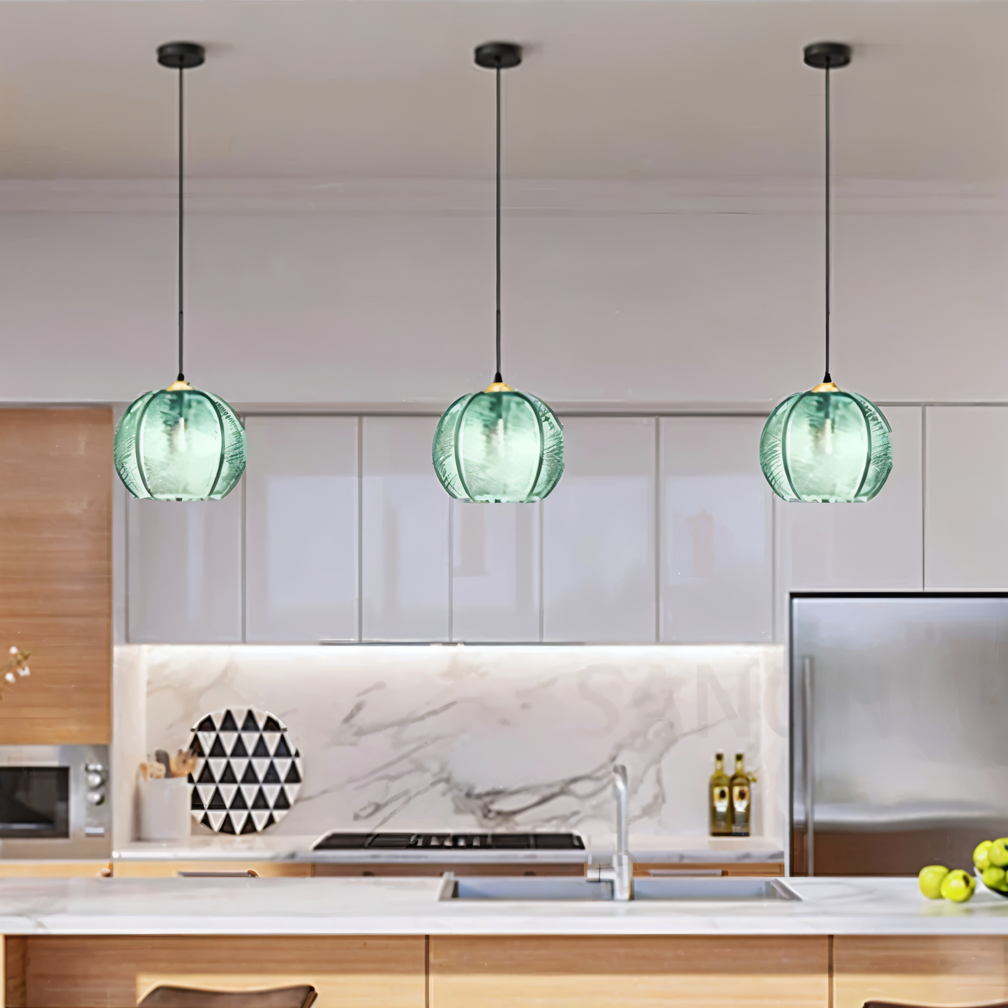 Glass Leaf Pendant Light - Retro Modern Lighting for Cozy Home Evenings