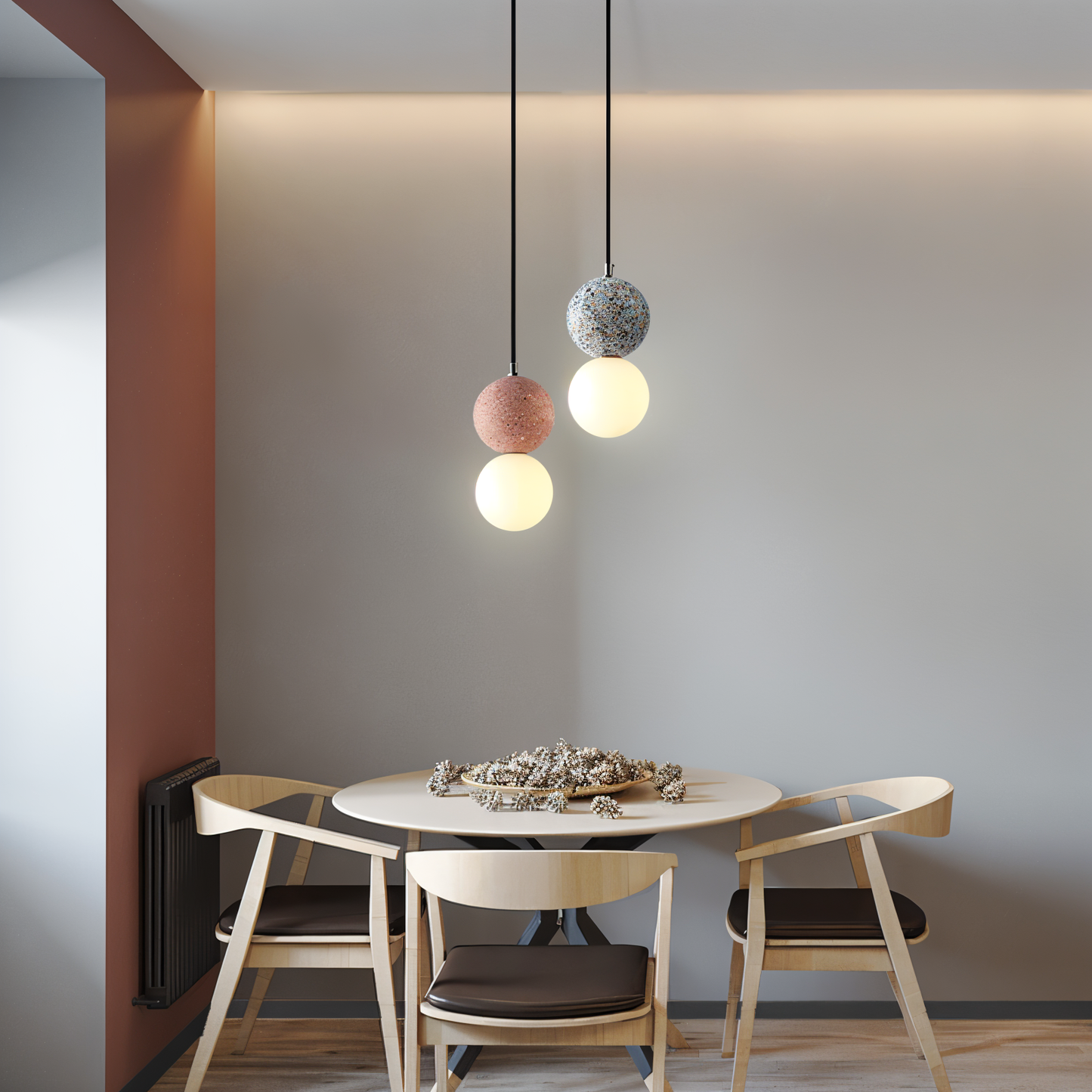 Double Sphere Pendant Light - Elegant Modern Fixture for Home & Office