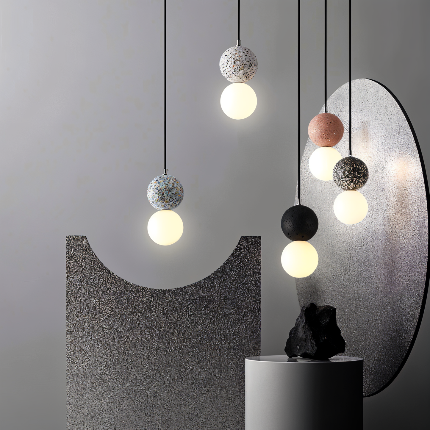 Double Sphere Pendant Light - Elegant Modern Fixture for Home & Office