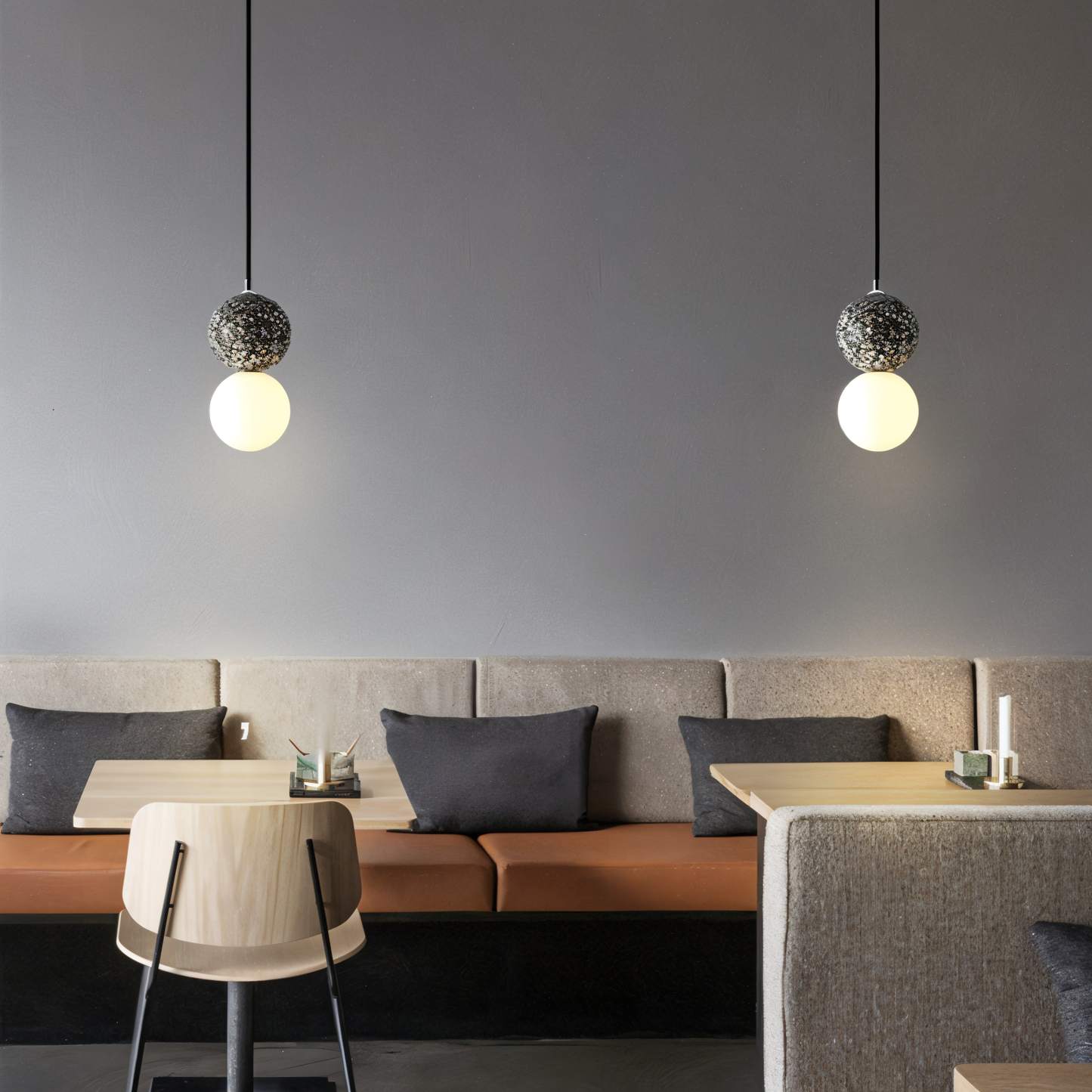 Double Sphere Pendant Light - Elegant Modern Fixture for Home & Office