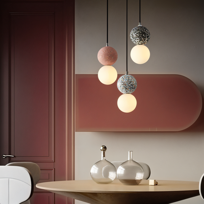 Double Sphere Pendant Light - Elegant Modern Fixture for Home & Office