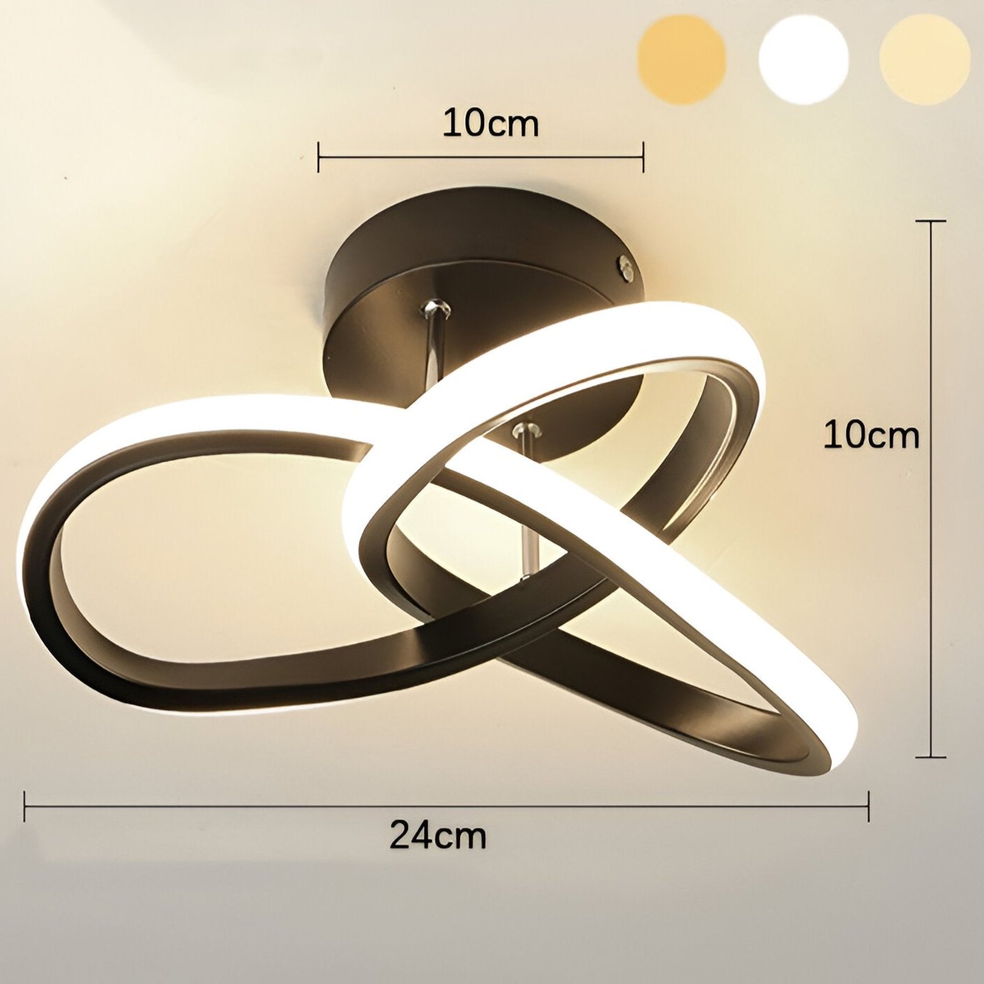 Elegant LED Ceiling Light for Home and Office - Artistic Swirl Design