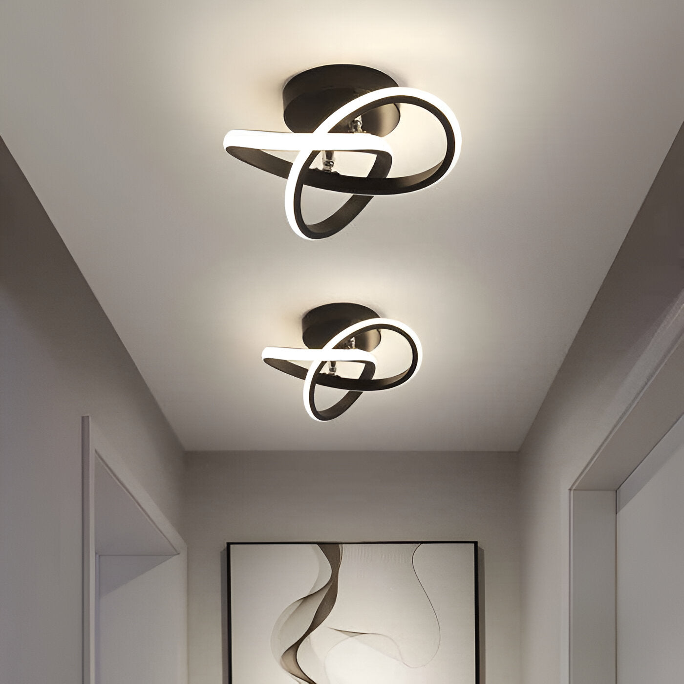 Elegant LED Ceiling Light for Home and Office - Artistic Swirl Design