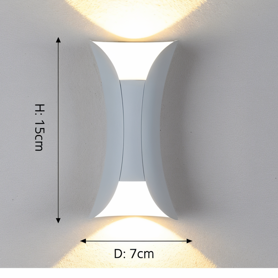 Waterproof LED Wall Light for Home and Office - Double-Head Design