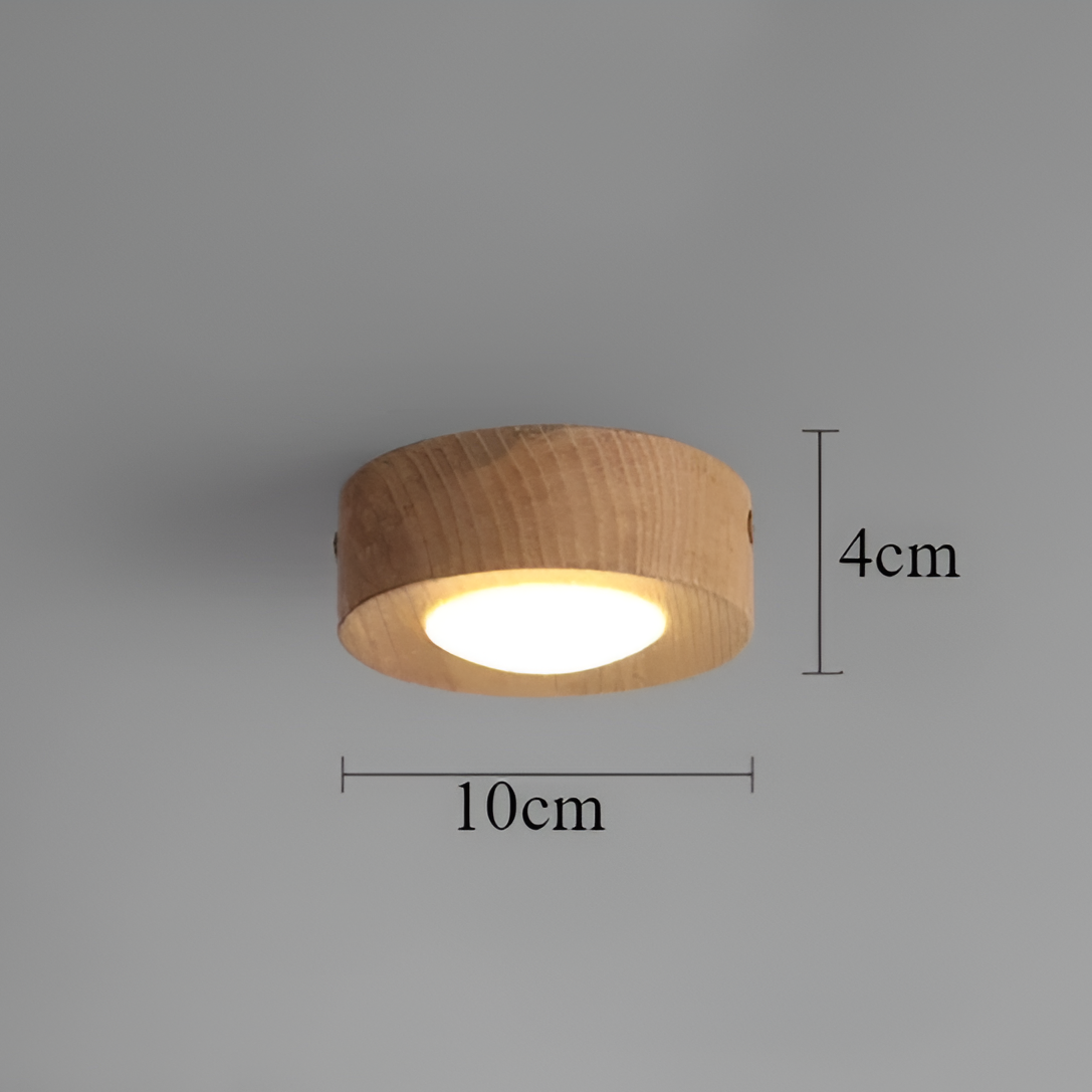 Walnut Wood Modern LED Ceiling Light for Home and Office Decor