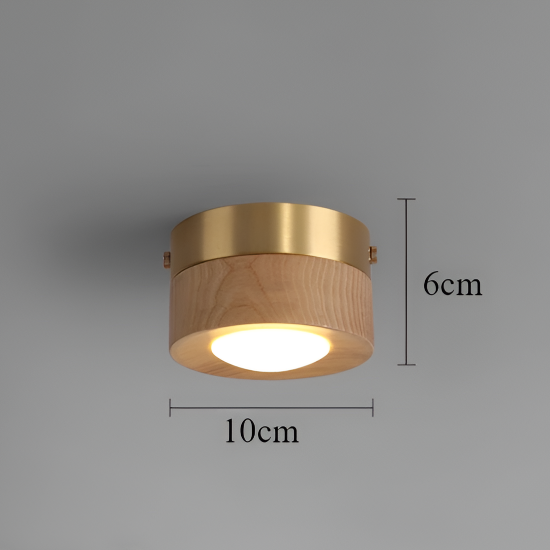 Walnut Wood Modern LED Ceiling Light for Home and Office Decor