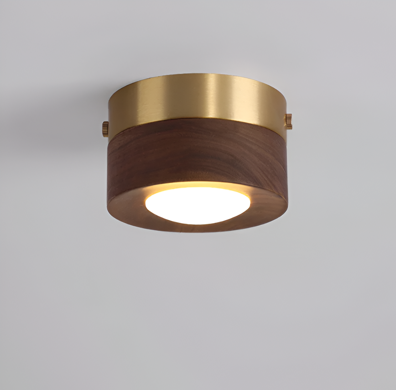 Walnut Wood Modern LED Ceiling Light for Home and Office Decor