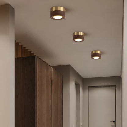 Walnut Wood Modern LED Ceiling Light for Home and Office Decor