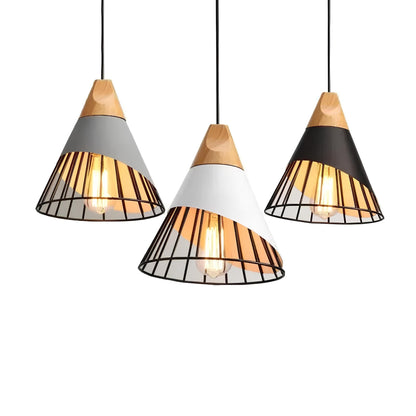 Industrial Pendant Light with Open Cage Design for Home and Office Decor