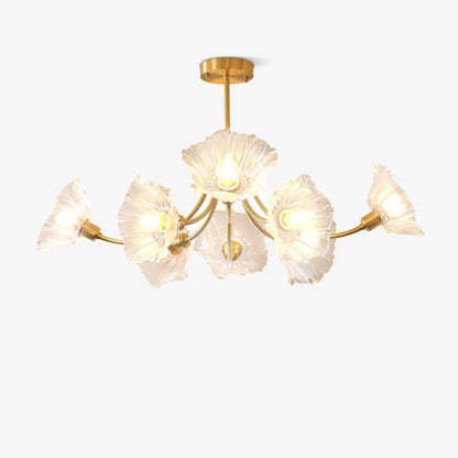 Elegant Flower Glass Chandelier for Home Decor and Office Lighting