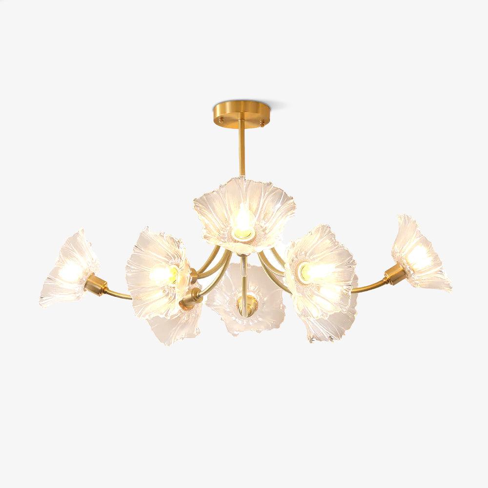 Elegant Flower Glass Chandelier for Home Decor and Office Lighting