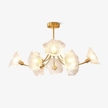 Elegant Flower Glass Chandelier for Home Decor and Office Lighting