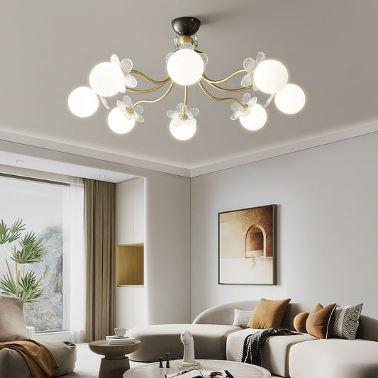 Flower Glass Chandelier for Elegant Home Decor and Stylish Lighting