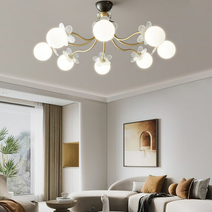 Flower Glass Chandelier for Elegant Home Decor and Stylish Lighting